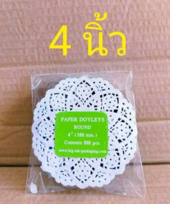 กระดาษดอลลี่ Premium 4นิ้ว(ยกลัง) ขนาดต่างๆ กระดาษลายฉลุรองเค้ก รองขนมต่างๆ คละลาย ยี่ห้อBIG MK