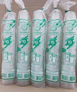 Alternative view of แก้วพลาสติก แก้ว 10 ออนซ์ ปาก85mm. ลอนใส ยี่ห้อSB (ยกลัง) 2,000 ใบ