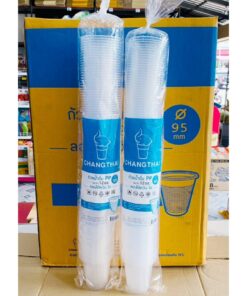 Alternative view of แก้วพลาสติก แก้ว 12 ออนซ์ ปาก 95 mm. ลอนใส ยี่ห้อช้างไทย ยกลัง 2,000 ใบ