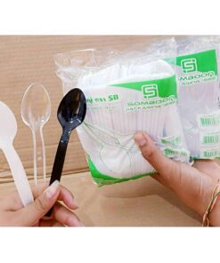ช้อน - ส้อม พลาสติก ใหญ่ สีขาว - สีใส - สีดำ ยี่ห้อSB ยกหิ้ว 20 แพค