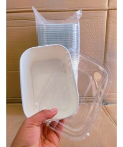Alternative view of กล่องอาหารวงรี สี คราฟท์ - ขาว พร้อมฝาPETรุ่นLite ขนาด 360 , 500 ,  750 , 1.000 ml. 10แพค(1ลัง)ยี่ห้อBoxjourney