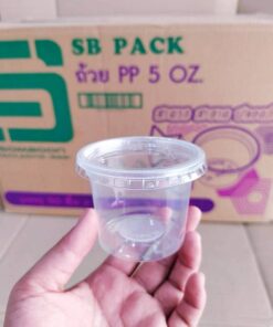 Alternative view of ถ้วยน้ำพริก ถ้วยน้ำจิ้ม 5 ออนซ์ พร้อมฝาเรียบ - ฝาโดม ยี่ห้อSB ยกลัง อย่างละ 2,000 ชิ้น