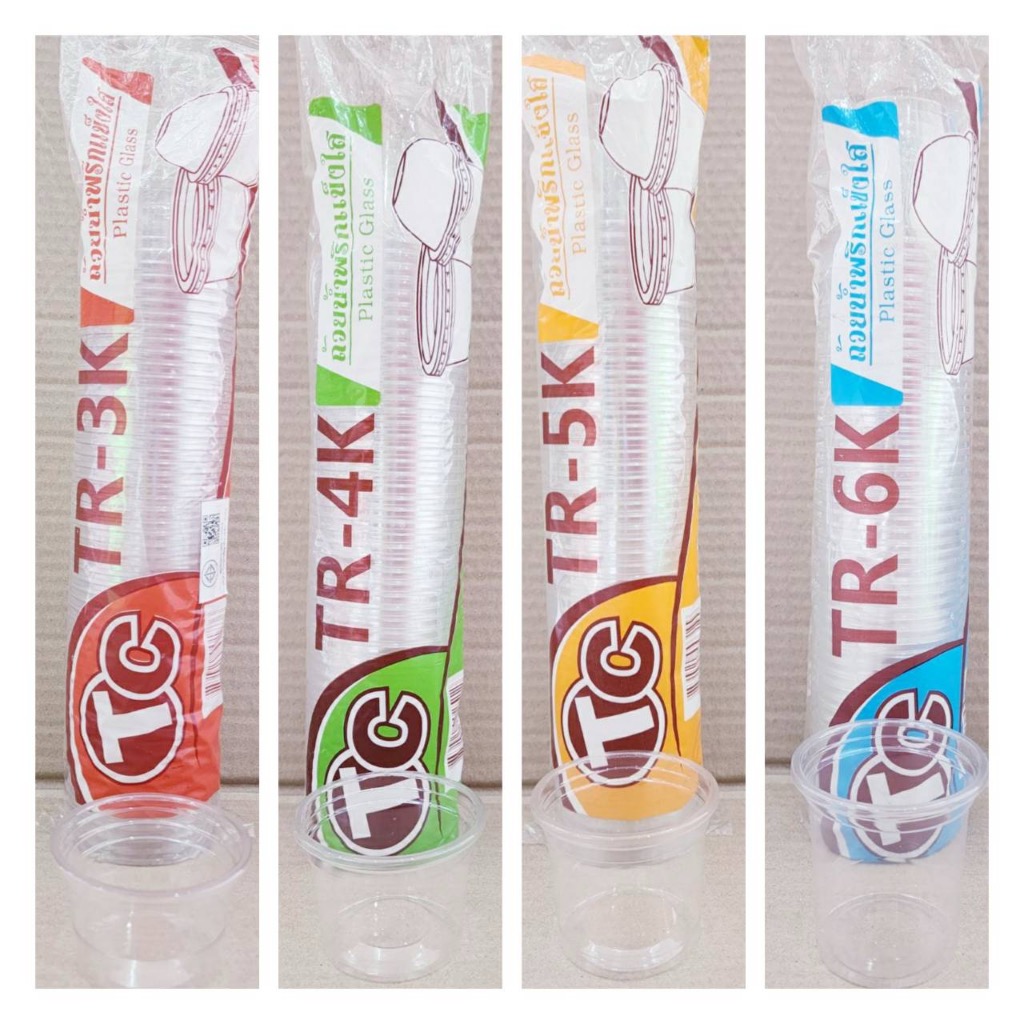 ถ้วยน้ำจิ้ม ถ้วยน้ำพริก 3 - 4 - 5 - 6 ออนซ์ ยี่ห้อTC ยกลัง 2,000 ใบ เนื้อแข็งใสปิ๊ง ไม่แตก