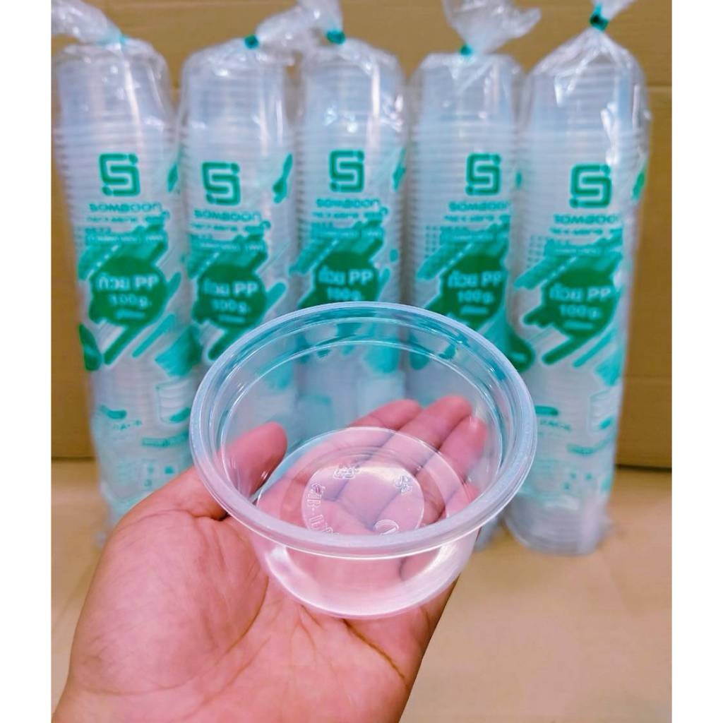 ถ้วย 100 กรัม (g) เรียบใส ปาก 95 mm. ยี่ห้อSB (ยกลัง) 1,000 ใบ - Image 5